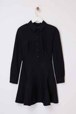 Siyah Mini Dokuma Elbise TWOAW26EL00305