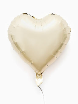 Цена за 2 шт. Воздушные шары фольгированные 17" "Сердце" цвет молочный сатин, набор 5 штук