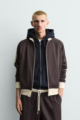 SUDADERA BANDAS CREMALLERA / Granate oscuro - Zara фото 2