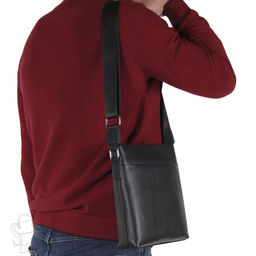 Сумка мужская кожаная 23004-3H black Heanbag в Новосибирске