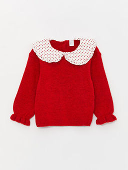 Bebe Yaka Basic Uzun Kollu K?z Bebek Triko Kazak