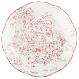 "Сицилия Роза" Чашка фарфоровая 180мл, д9,5см h6,5см, с блюдцем д13см h1,9см, глянцевая глазурь, с деколью, волнистый край, отводка, в коробке (Китай)