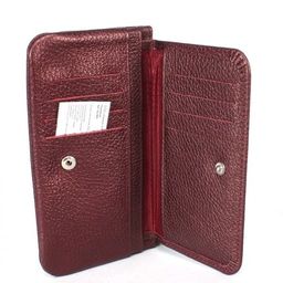 Портмоне женское Croco-ПР-805 натуральная кожа 3 отд, 4 карм, бордо металлик (232) 239942 фото 3