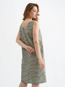 Платье Оптима Мелодия из полульна хаки фото 3