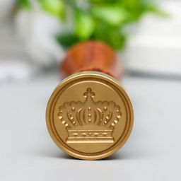 Печать для сургуча с деревянной ручкой «Корона», 9×2.5×2.5 см