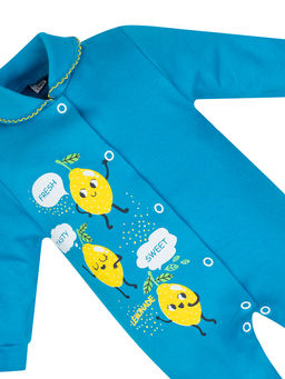 Комбинезон ясельный бирюза принт лимоны 260п (56, 38)