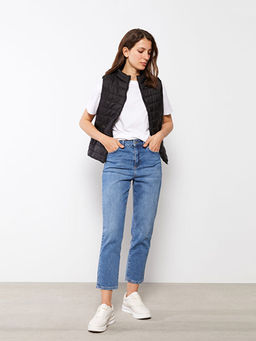 Kad?n Dik Yaka D?z Yelek