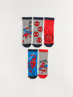 Spiderman Desenli Erkek ?ocuk Soket ?orap 5li
