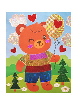Набор для творчества. Аппликация фольгой "Медвежонок" размер 138х165 мм (конверт, 6 цв)