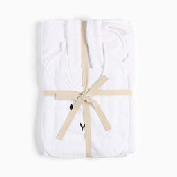 Набор Крошка Я (полотенце-уголок, рукавица, нагрудник), белый, 100% хл, 360 гр/м2  фото 9