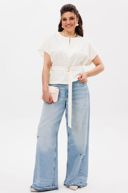 Блуза ANELLI 1363 птица белая  фото 7