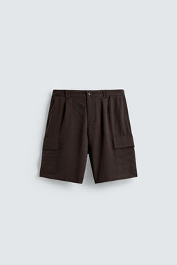 LYOCELL-COTTON CARGO BERMUDA SHORTS - Zara фото 7