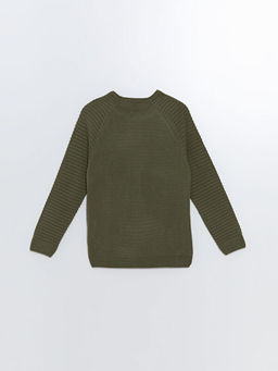 Bisiklet Yaka Dokulu Erkek ?ocuk Triko Kazak - Waikiki фото 3