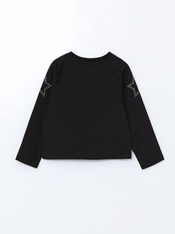 Bisiklet Yaka Ta? Bask?l? K?z ?ocuk Ti??rt - Waikiki фото 2