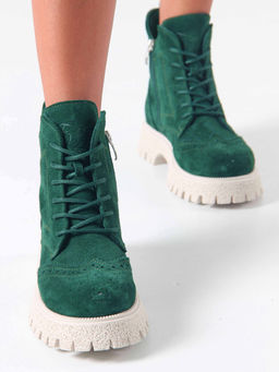 Ботинки EDART 338.1541 be. Зеленый замша/байка - Ed'art фото 12