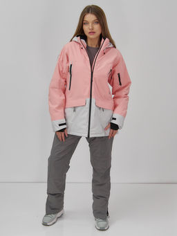 Горнолыжная куртка женская зимняя персикового цвета 7077P - Chunmai фото 6