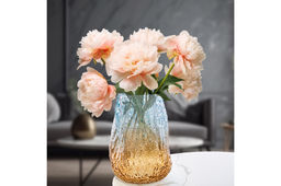 Ваза 17,5*17,5*25 см 4 л, бежево-голубой, стекло