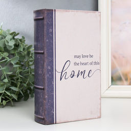 Шкатулка книга - сейф «Пусть любовь будет сердцем этого дома», дерево, искусственная кожа, 21×13×5 см