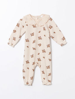 Bebe Yaka ?i?ekli K?z Bebek Tulum