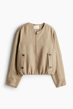 Cazadora bomber en mezcla de lino - H&m фото 2