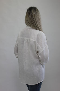 Блуза рубашка умягченный лен 100% - Елецкие узоры фото 3