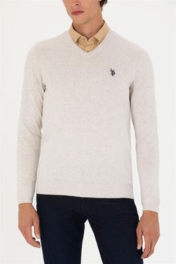 U. S. Polo Assn Мужской базовый свитер из каменного меланжа - U.s. polo assn фото 13