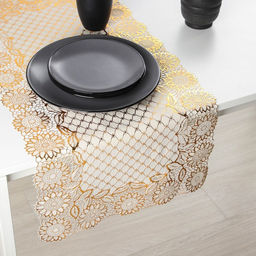 Салфетка ажурная для стола Букет, 8440 см, ПВХ, цвет золото - Simaland фото 2