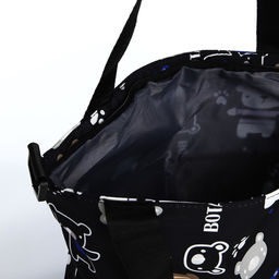 Сумка текстильная шопер на молнии, 35×8×31 см, чёрная