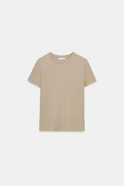 CAMISETA INTERLOCK MANGA CORTA / Beige - Zara фото 4
