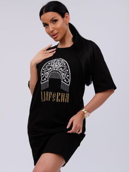 Сорочка "Царевна" чёрная, трикотаж