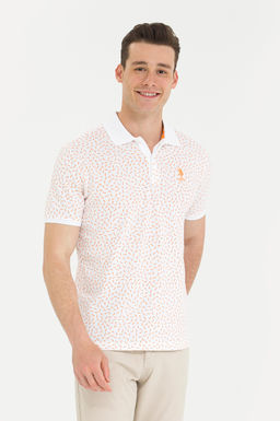 Мужская оранжевая футболка с воротником-поло - U.s. polo assn фото 3