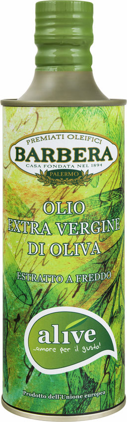 Масло оливковое Barbera Alive Extra Vergine 500 мл, жесть, Италия