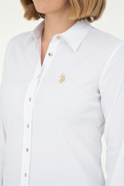 Рубашка U.S. Polo Assn Basic белая с длинным рукавом