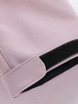 Парка женская софтшелл виндстоппер удлинённая с капюшоном розового цвета 9618_1R