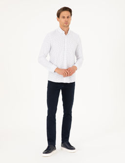 Рубашка Slim Fit индиго с длинным рукавом