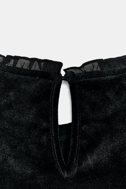 EMBROIDERED VELVET TOP