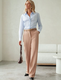 D29.273 Блузка женская белый-голубой