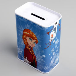 Копилка металлическая прямоугольная Снежная принцесса, 7.8 см × 4.8 см × 10.8 см