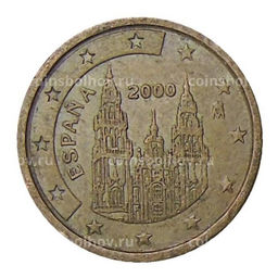 Монета 2 евроцента 2000 года Испания