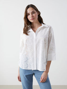 Ajurlu Oversize Kad?n G?mlek