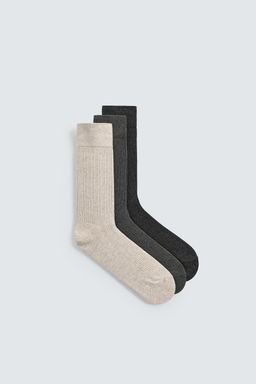 3-PACK OF BASIC RIBBED SOCKS