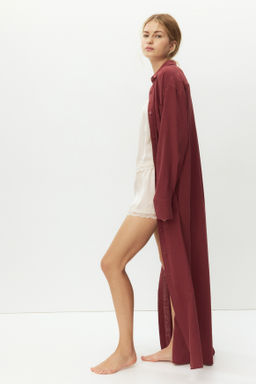 Vestido camisero en mezcla de lino - H&m фото 5