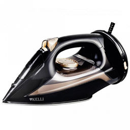 Утюг электрический "Kelli", подошва с керамическим покрытием, беспроводная работа, функция "Паровой удар", функция самоочистки, вертикальная глажка, пульверизатор, защита от перегрева, термо и паро регулятор, защита шнура от перекручивания, световой