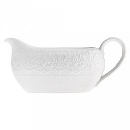Русь Соусник фарфоровый 200мл, 7,3х15см h6,8см, белый, рельефный декор (Китай) - Домашняя мода фото 2