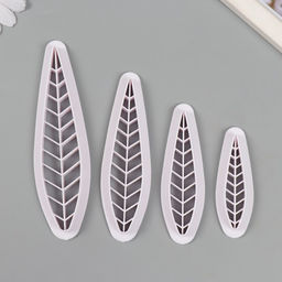 Каттеры для полимерной глины Листочки набор 4 шт 6х1,2 см 8х1,6 см 10х2,1 см 12х2,5 см