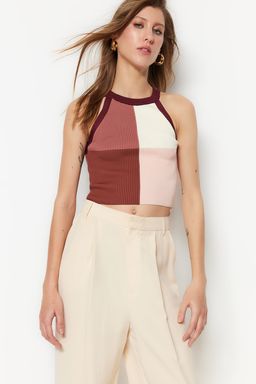 Murdum Crop Renk Bloklu Bluz TWOSS22BZ0402