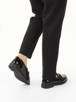 03-DEB33-2 BLACK Лоферы женские (натуральная кожа)