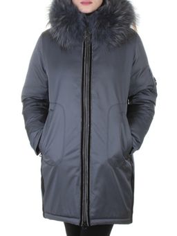 E-1961 DK. GREY Пальто женское с натуральным мехом Evcanbady - Fashion фото 4