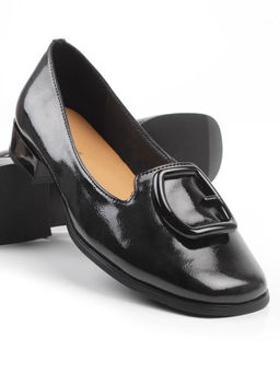 06-DLG03-2 BLACK Туфли женские (натуральная кожа)
