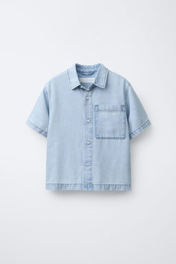 CAMISA DENIM FLUIDA / Azul